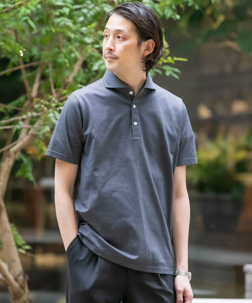 『吸水速乾』LIFE STYLE TAILOR　カッタウェイ半袖プルオーバー