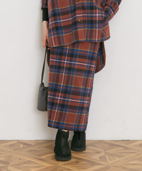 チェックストレートスカート