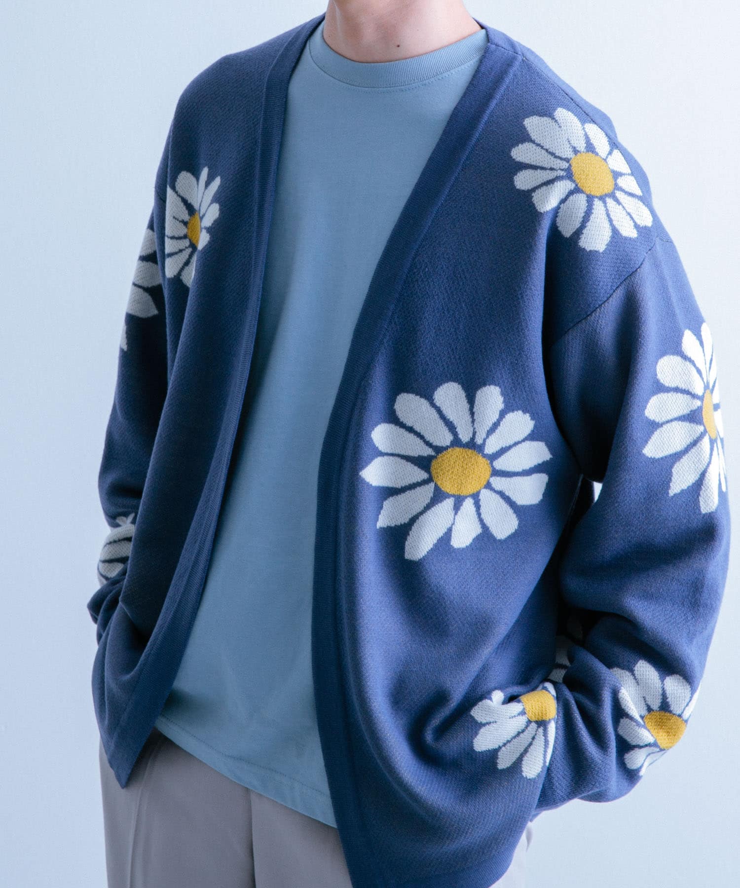 マシンウォッシャブル 花柄ニットカーディガン[IT34-12C001]｜URBAN