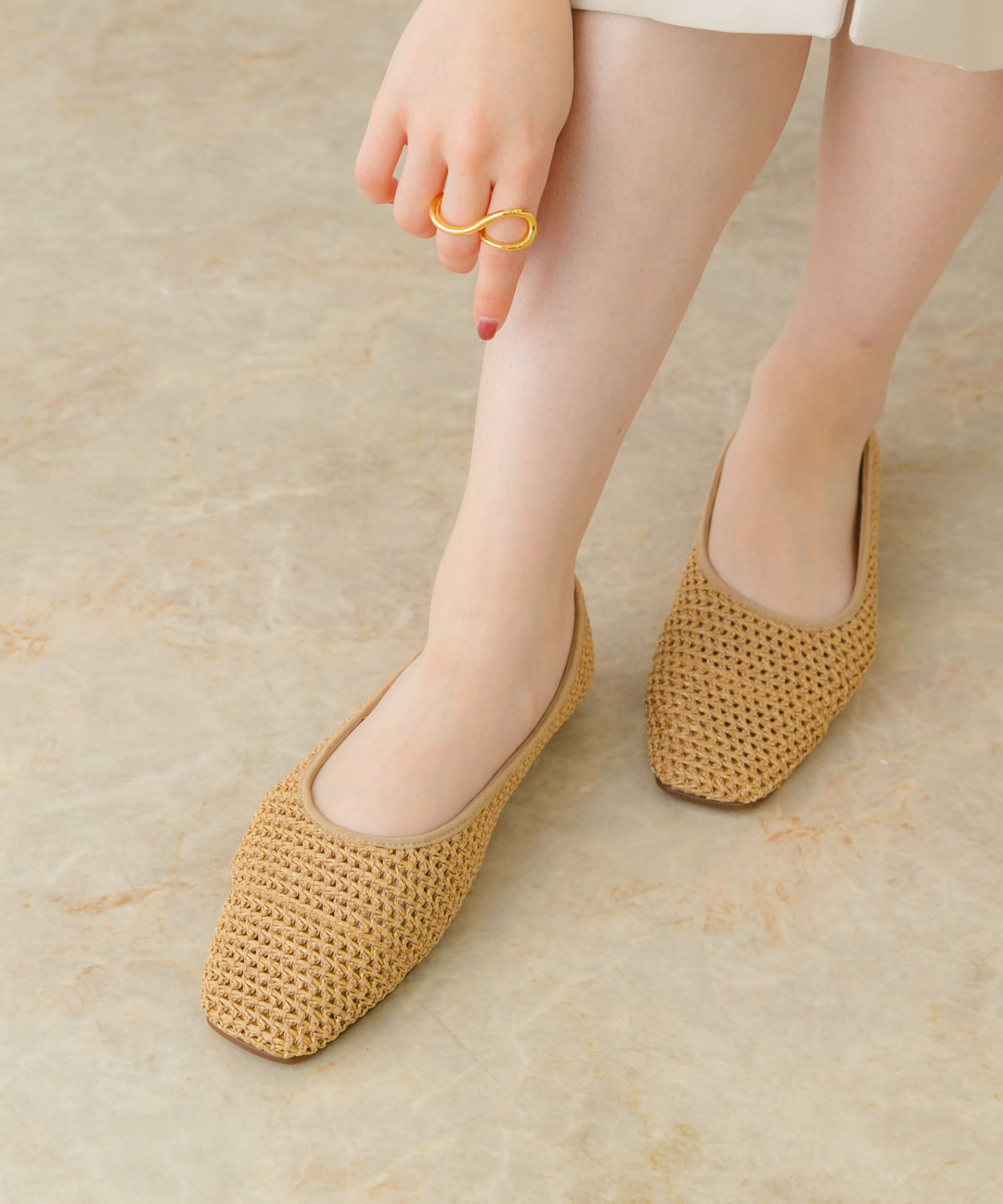 MADE IN JAPAN』スクエアメッシュフラットシューズ[XX35-2HU0201