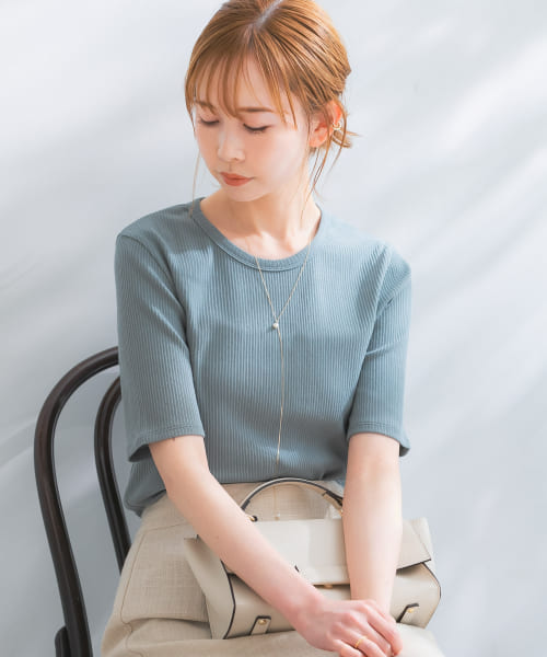 コンパクトコットンリブTシャツ