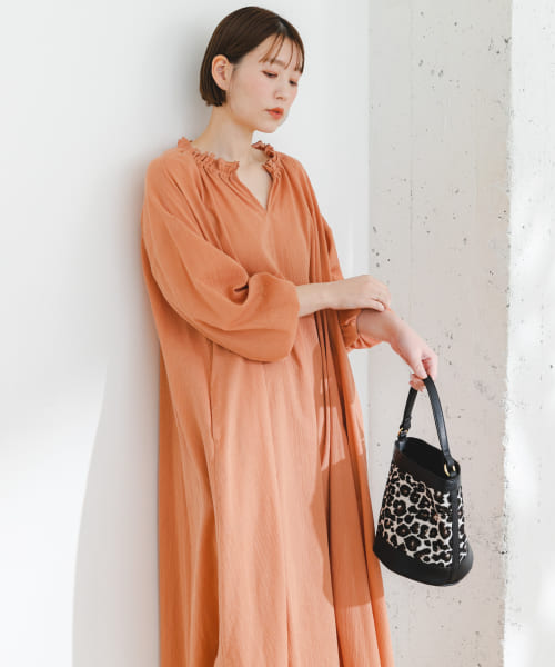 F by ROSSO　エアリーカフタンワンピース