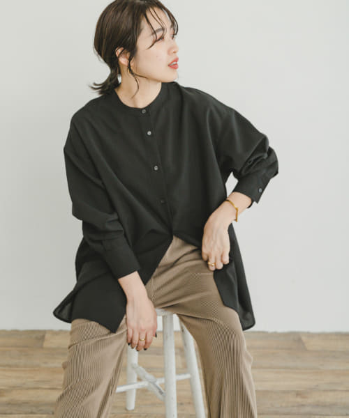 『UR TECH DRYLUXE』バンドカラーシャツ