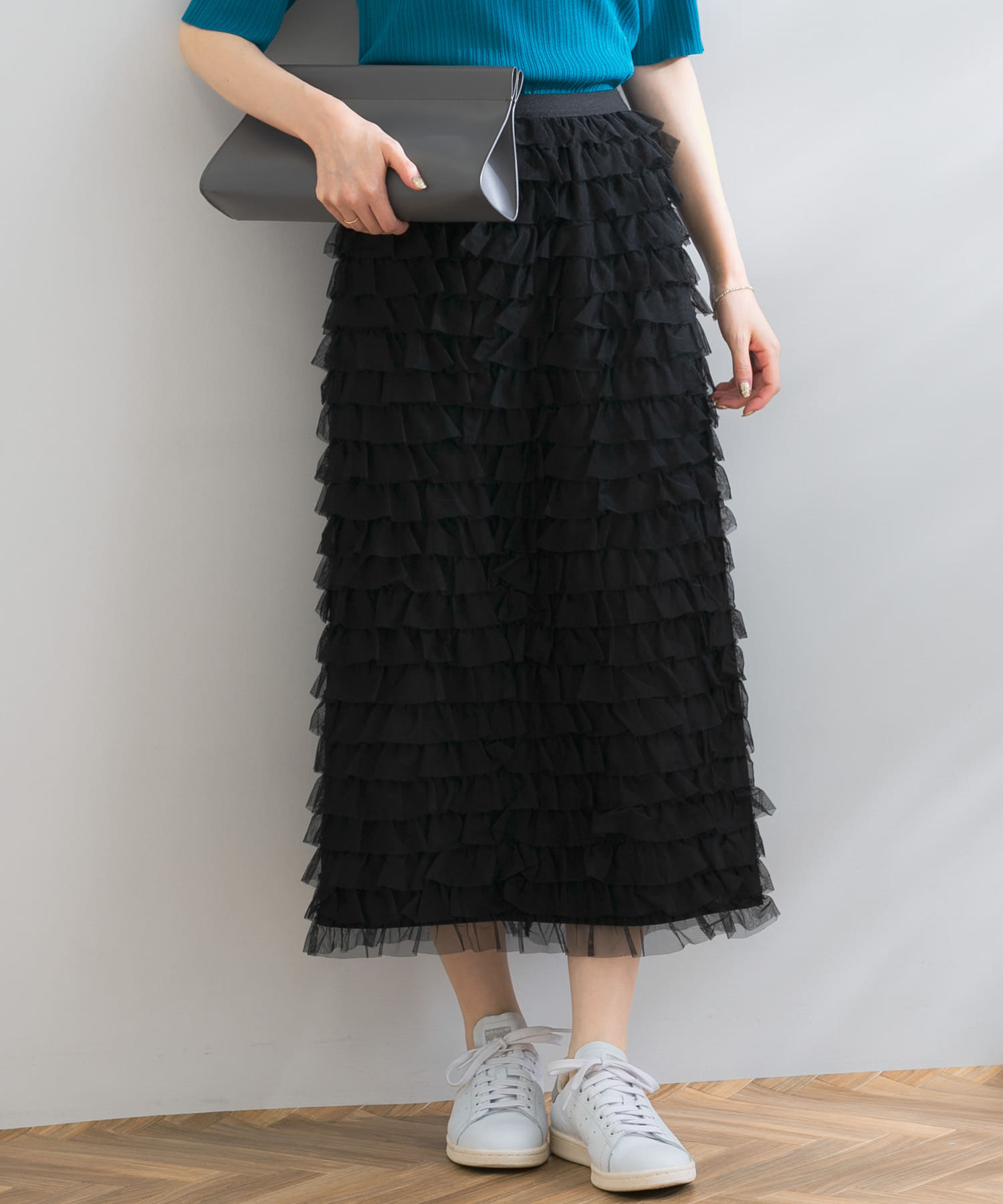 Torrazzo Donna メッシュフリルIラインスカート[6234-542-RL36]｜URBAN