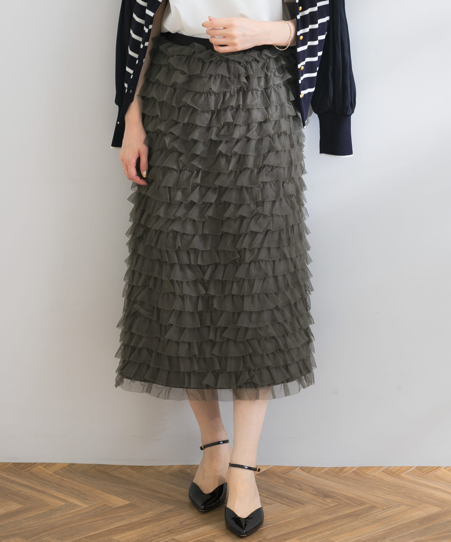 Torrazzo Donna メッシュフリルIラインスカート[6234-542-RL36]｜URBAN