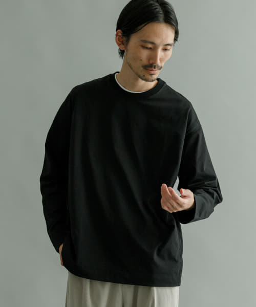 『防シワ/吸水速乾/毛玉防止』クイックドライストレッチロングTシャツ