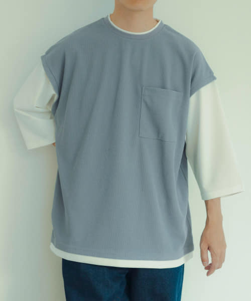 [ITEMS][高機能サーマル フェイクレイヤード7分袖Tシャツ]