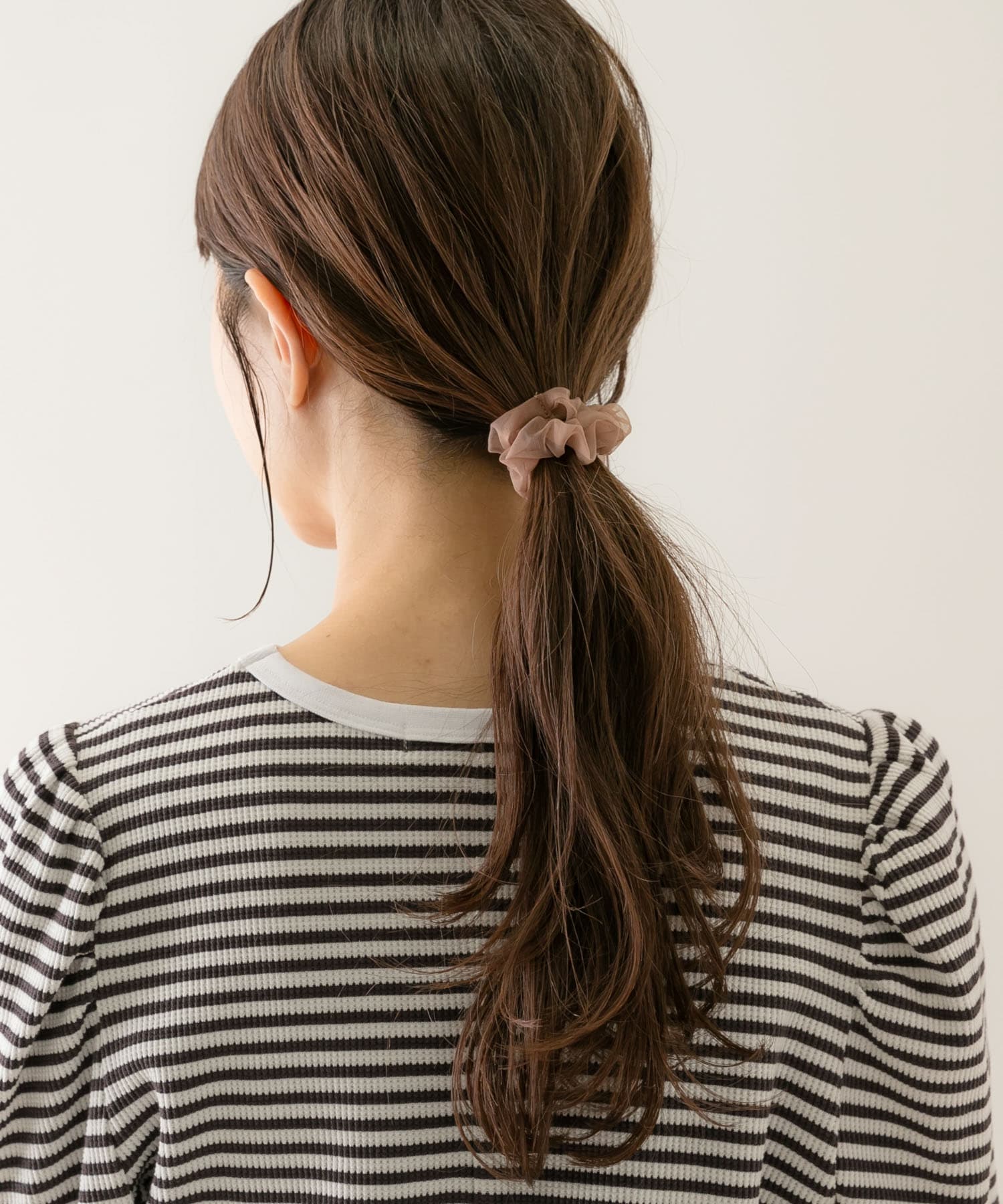 GANNI / ガニー】Stretch Seersucker Ruffle Scrunchi：シュシュ