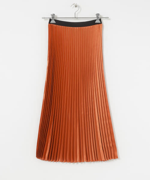 08sircus　Glossysatinpleatedskirt