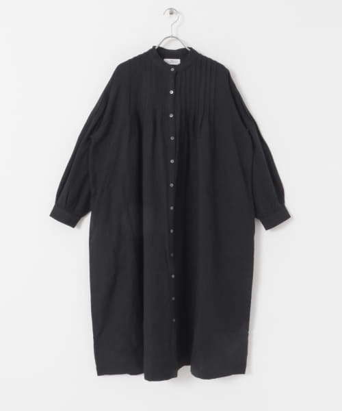 SOIL　BANDED COLLAR PINTUCK DRESS