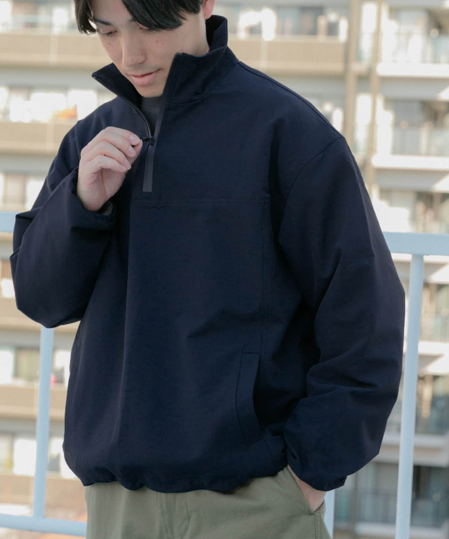 撥水×ストレッチナイロンハーフZIPジャケット[IT36-17C026]｜URBAN ...