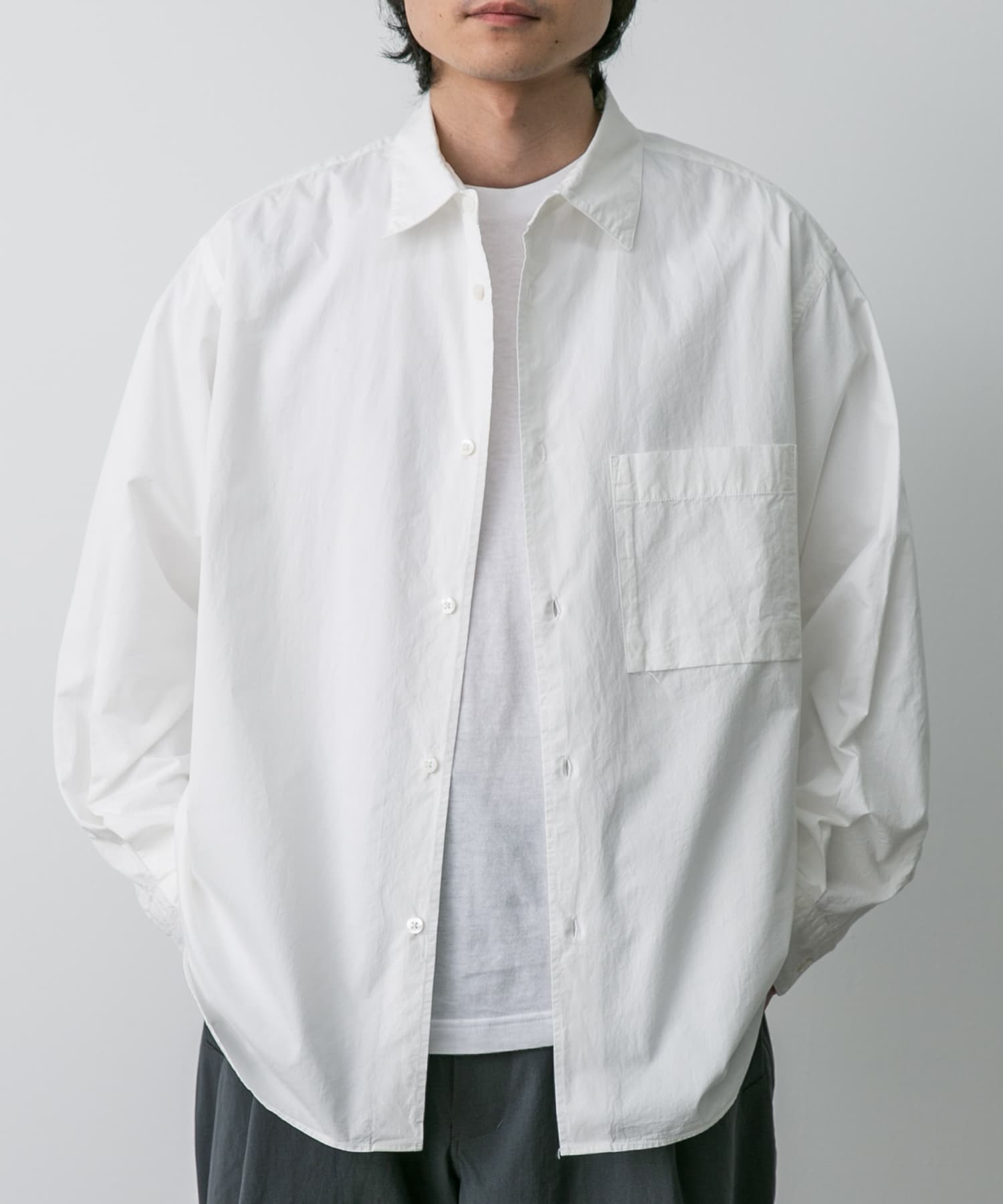 新品本物 STILL BY HAND ピーチ起毛高密度ツイルシャツ[DM44PUS-SH03234 トップス