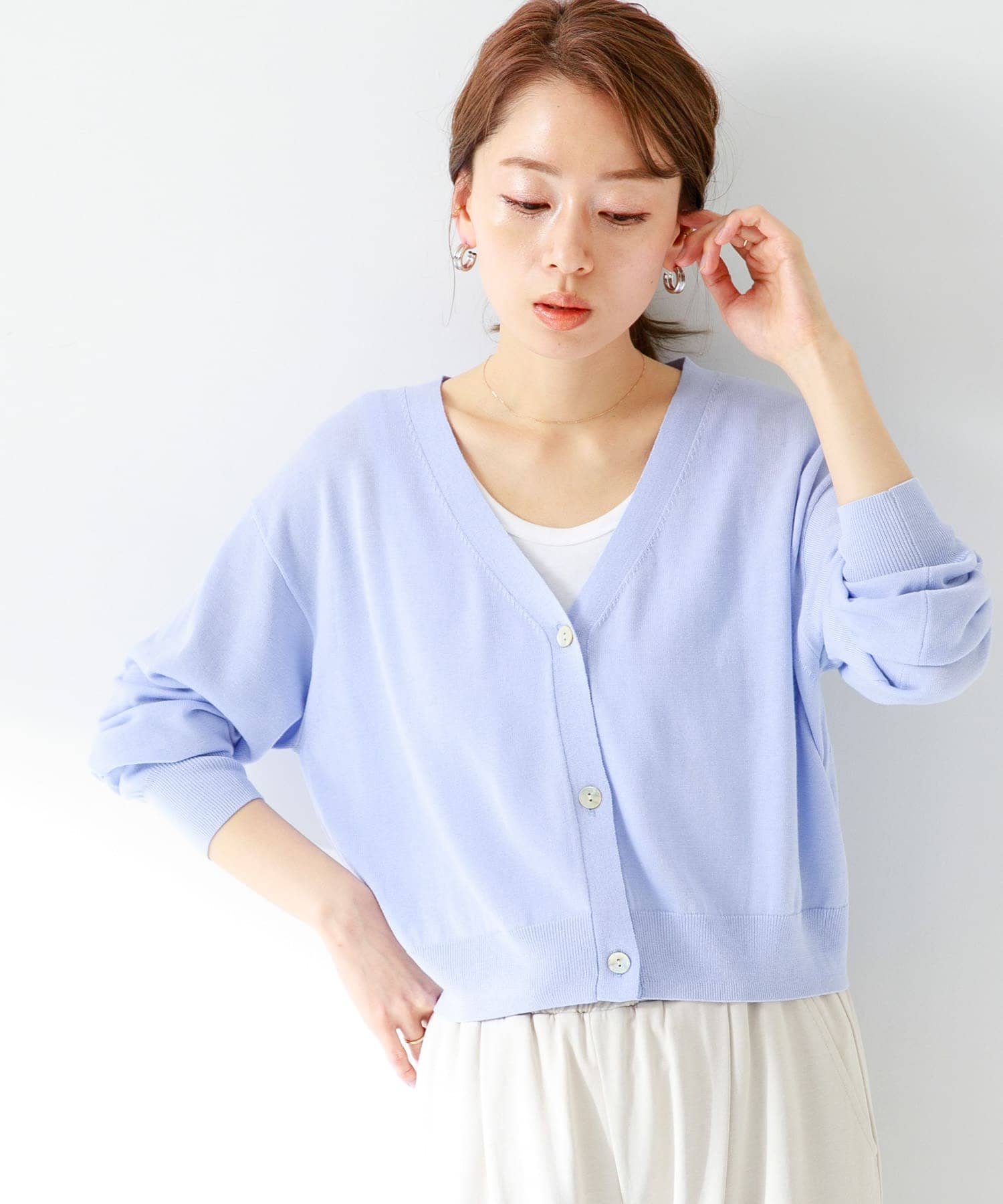 【新品/未使用】MANUFACTURE OPEN YARD　カーディガン　ブルー