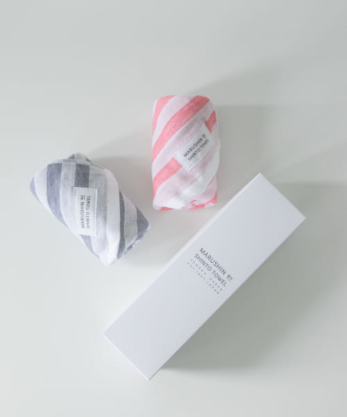 『WEB限定』MARUSHIN by SHINTO TOWEL　シマ ハンドタオル 2枚セット