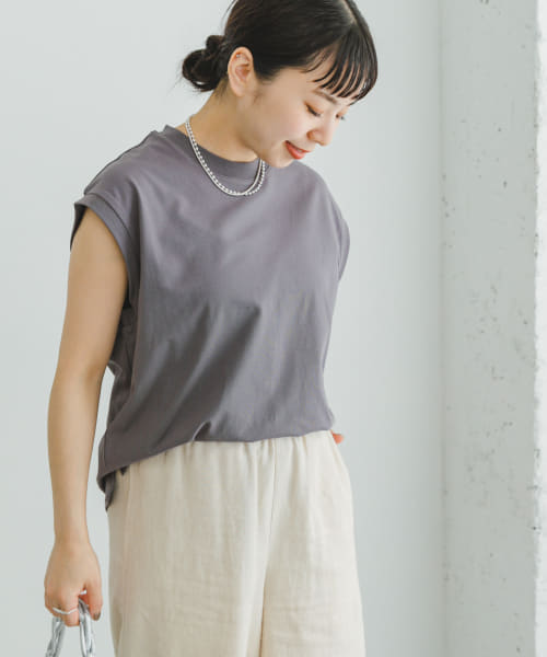 [ITEMS][『接触冷感/UVカット』クールコットンフレンチTシャツ]