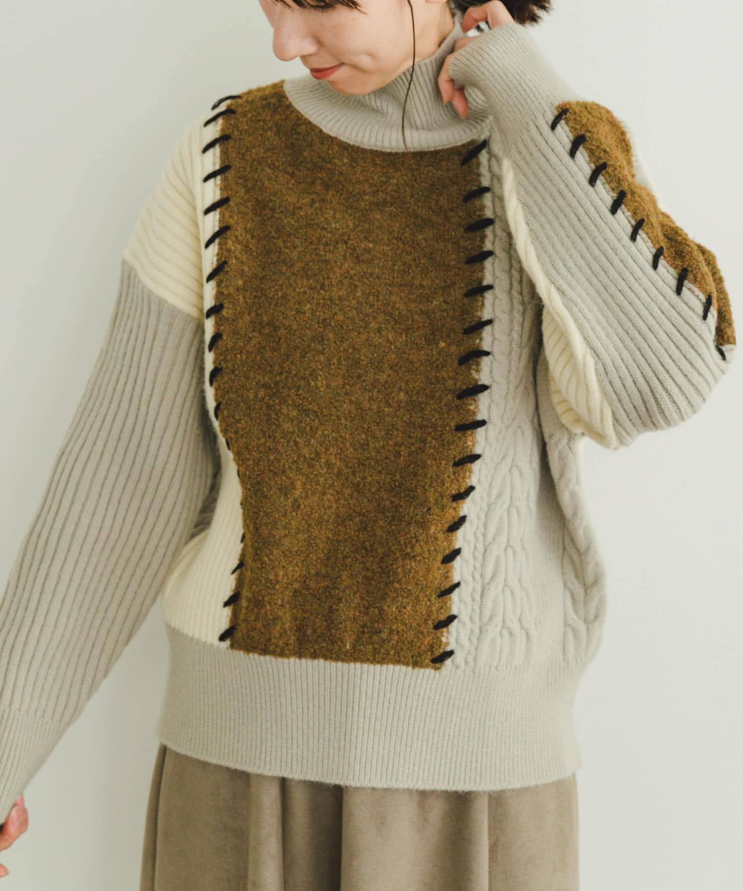 パッチワークハイネックニット[IT47-22A002]｜URBAN RESEARCH公式ファッション通販