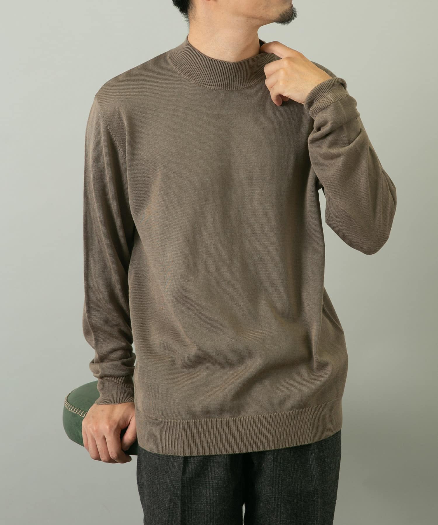 ハイネックニット/グレー | TOPS | OBLI