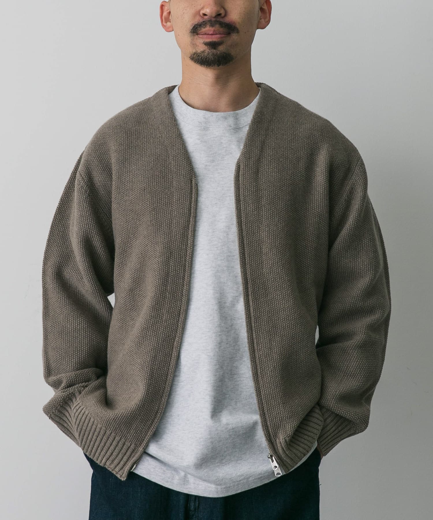 STILL BY HAND Zip up cardigan DM47 KN03243 URBAN RESEARCH