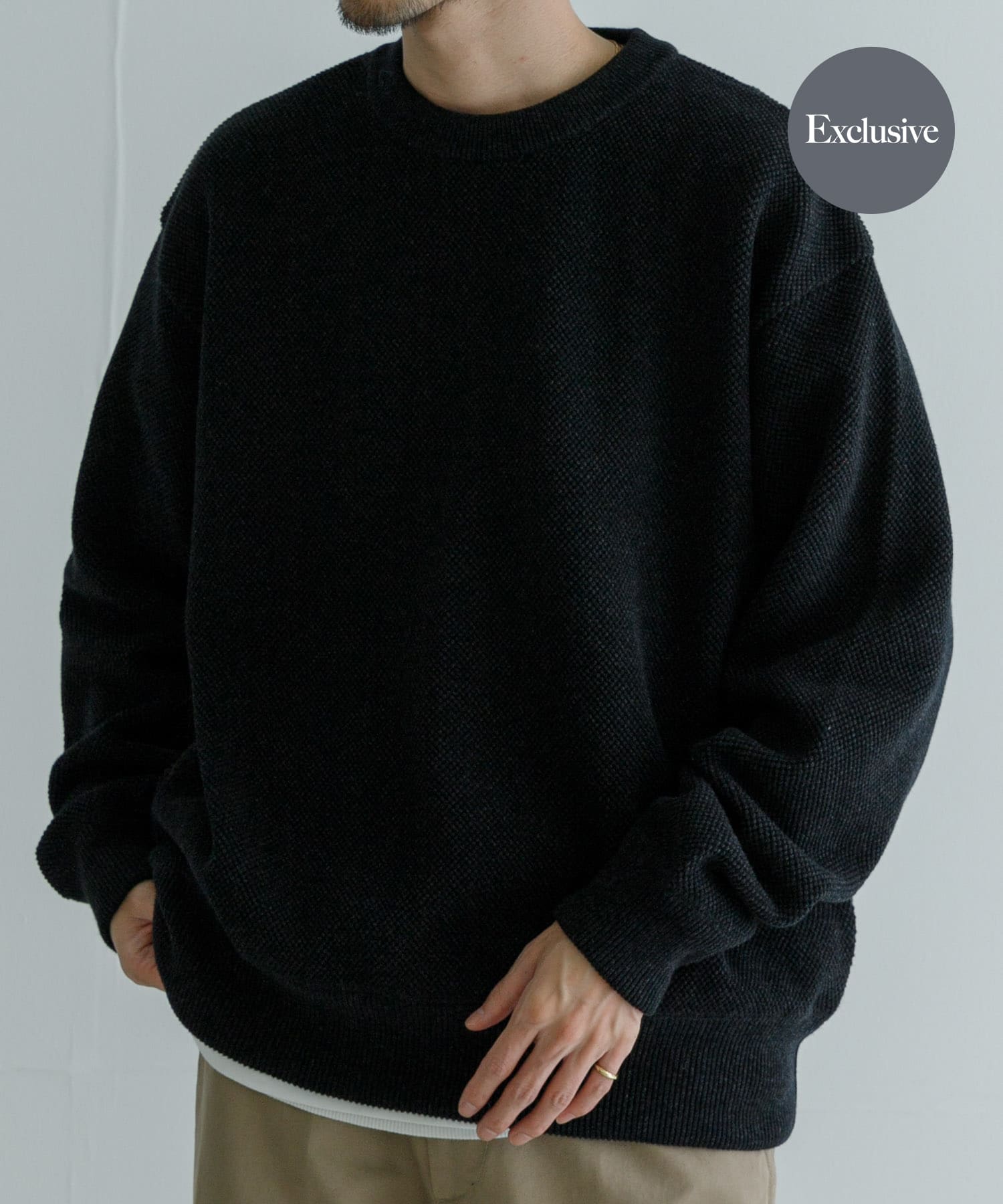 別注』crepuscule×UR Moss Stitch Long-Sleeve Sweat[UM46-2403