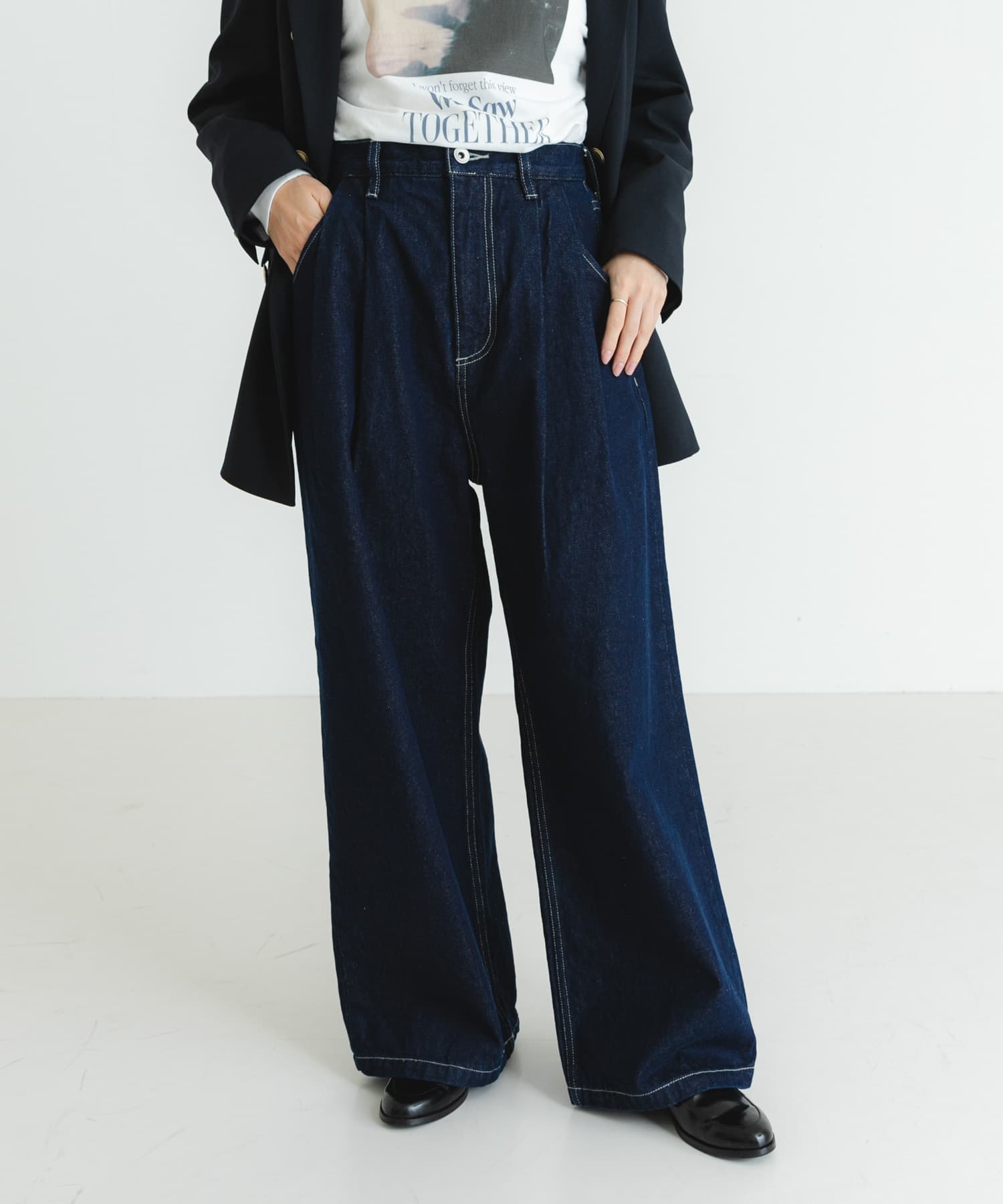 new basic ツータックワイドデニムパンツ[URA4-24C006]｜URBAN