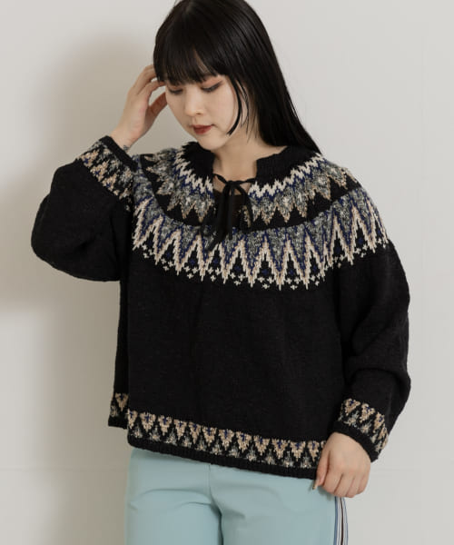 米富繊維　SUMMER NORDIC KNIT PULLOVER