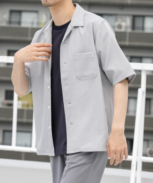 『WEB限定』『セットアップ対応』パナマ風オープンカラー半袖シャツ