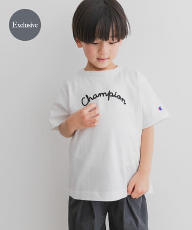 『別注』Champion×DOOORS　チェーンステッチロゴTシャツ(KIDS)