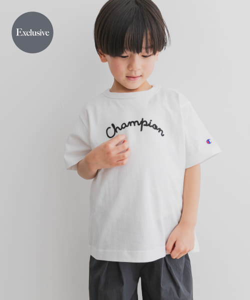 『別注』Champion×DOOORS　チェーンステッチロゴTシャツ(KIDS)