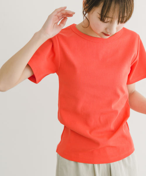 クールコットンリブ半袖Tシャツ