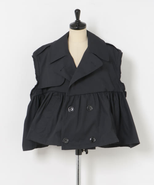 77circa　make gather hem short trench vest