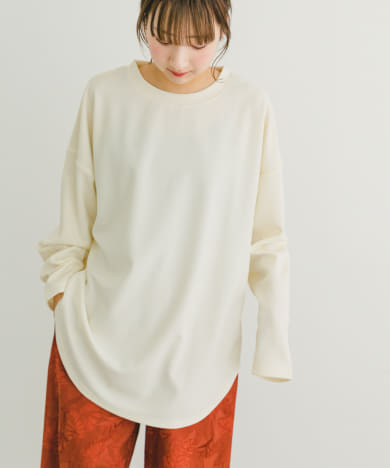 カットジョーゼットロングTシャツ