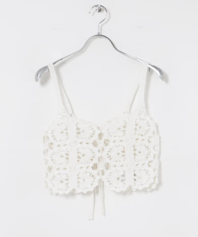 CURRENTAGE　CROCHET KNIT CAMISOLE