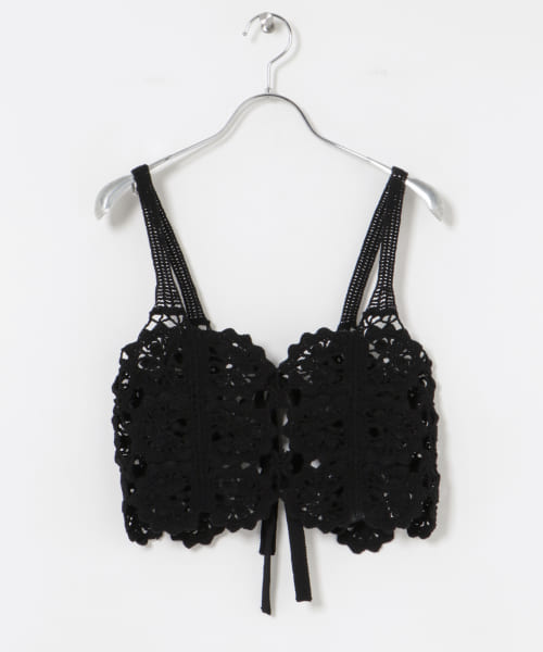 CURRENTAGE　CROCHET KNIT CAMISOLE