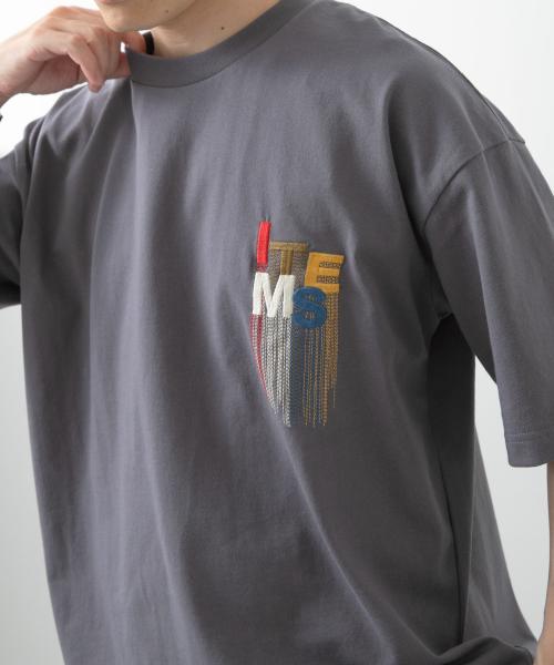 フリンジ刺繍T-shirts Logo