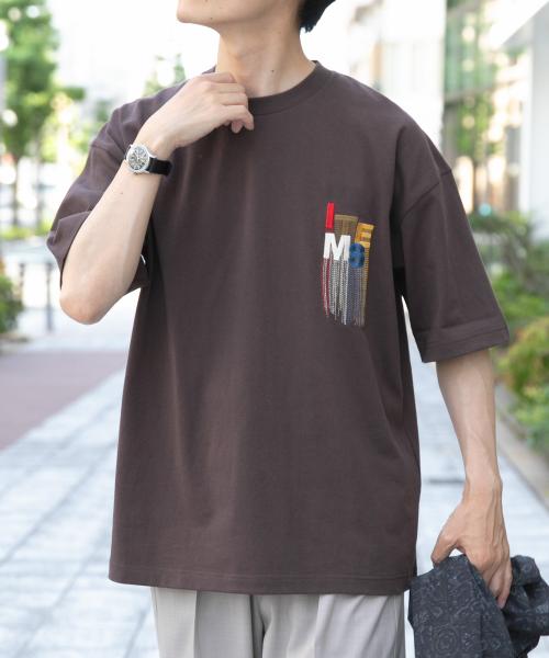 フリンジ刺繍T-shirts Logo