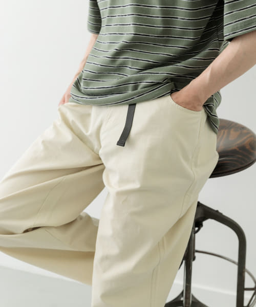 ウェビングベルト ツイルストレートパンツ