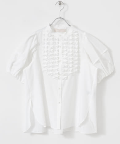 MARILYN MOON　Modern tuck frill volume blouse
