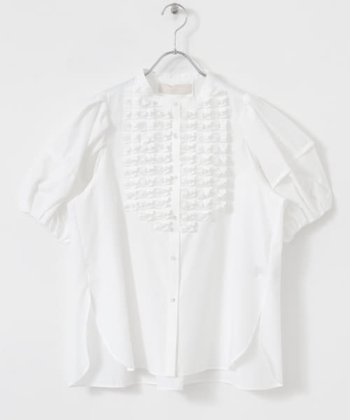 MARILYN MOON　Modern tuck frill volume blouse