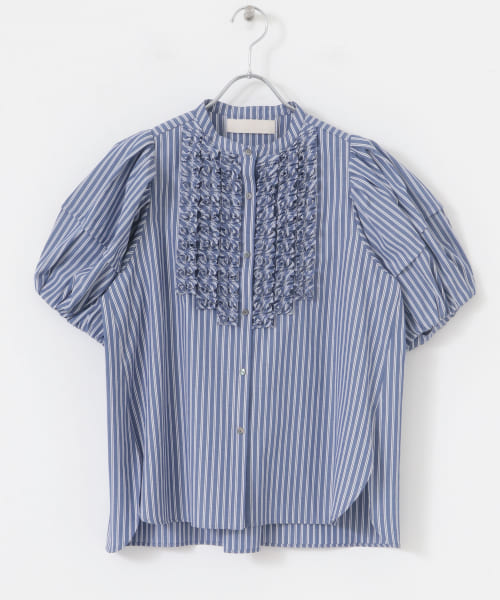 MARILYN MOON　Modern tuck frill volume blouse