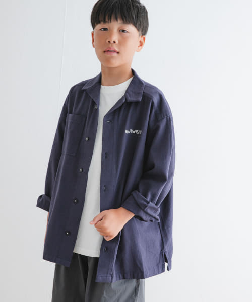 『WEB/一部店舗限定サイズ』 『セットアップ対応』 オープンカラーロゴ刺繍シャツ(KIDS)