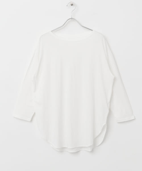 シフォン天竺7分袖カットソー