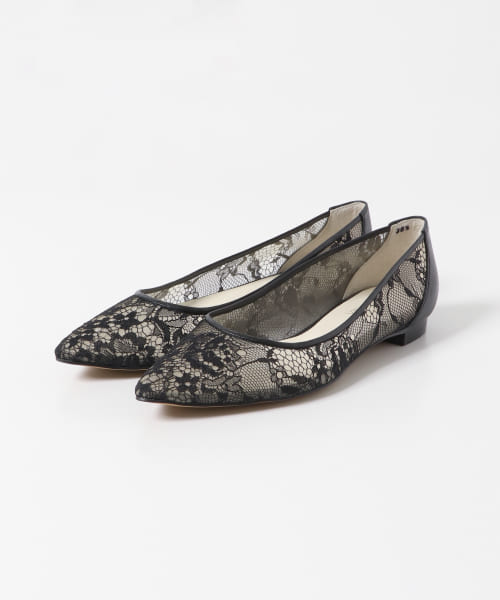 VINAIGRETTE　FLAT LACE POINTED PUMPS