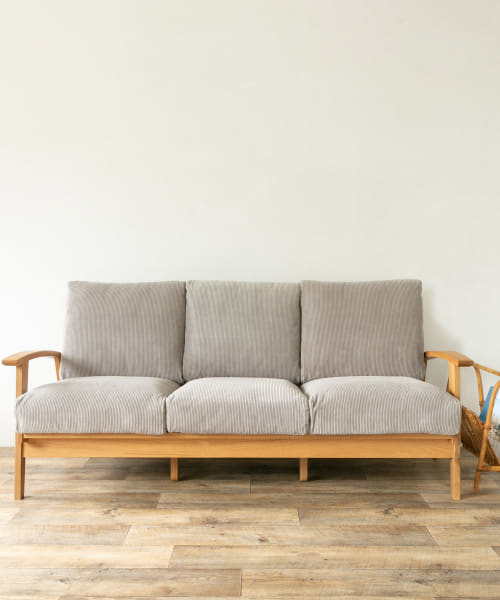 BOTHY Corduroy Sofa 3P オーク無垢材