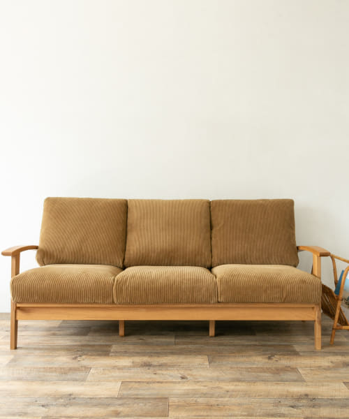 BOTHY Corduroy Sofa 3P オーク無垢材