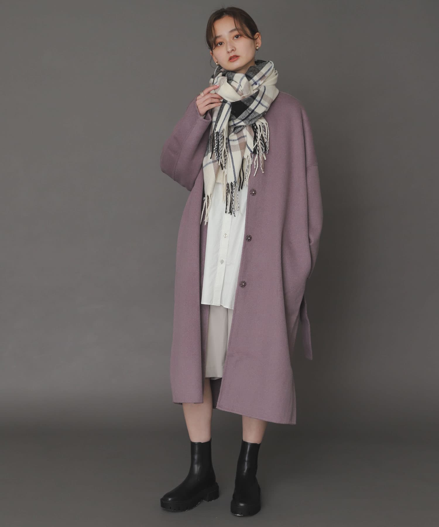 ITEMS URBANRESEARCH（アイテムズ アーバンリサーチ）の「リバーウールノーカラーコート（その他アウター）」 - WEAR