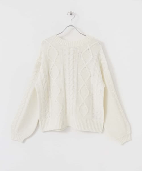 HEYUMM　2WAYケーブルニットカーディガン