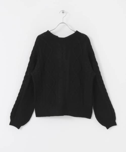 HEYUMM　2WAYケーブルニットカーディガン