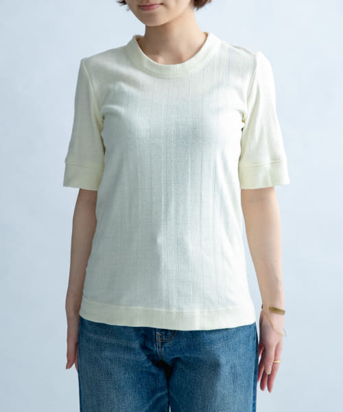 FORK&SPOON　丸胴針抜き5分袖Tシャツ