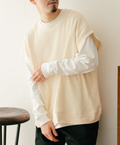 SCREEN STARS　WAFFLE プルオーバー ルーズベスト