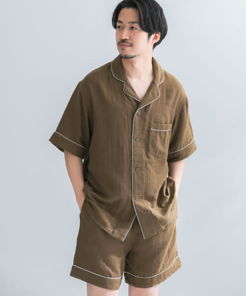 URBAN RESEARCH×UCHINO　ソフトタッチガーゼパジャマトップス S